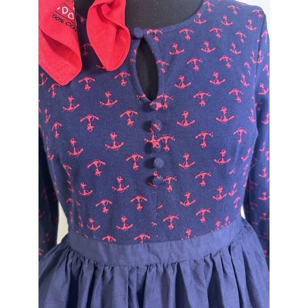 ModCloth |Anchor | Navy Blue Dress | Rockabilly | Retro Vibe | Swing Skirt - Picture 14 of 15